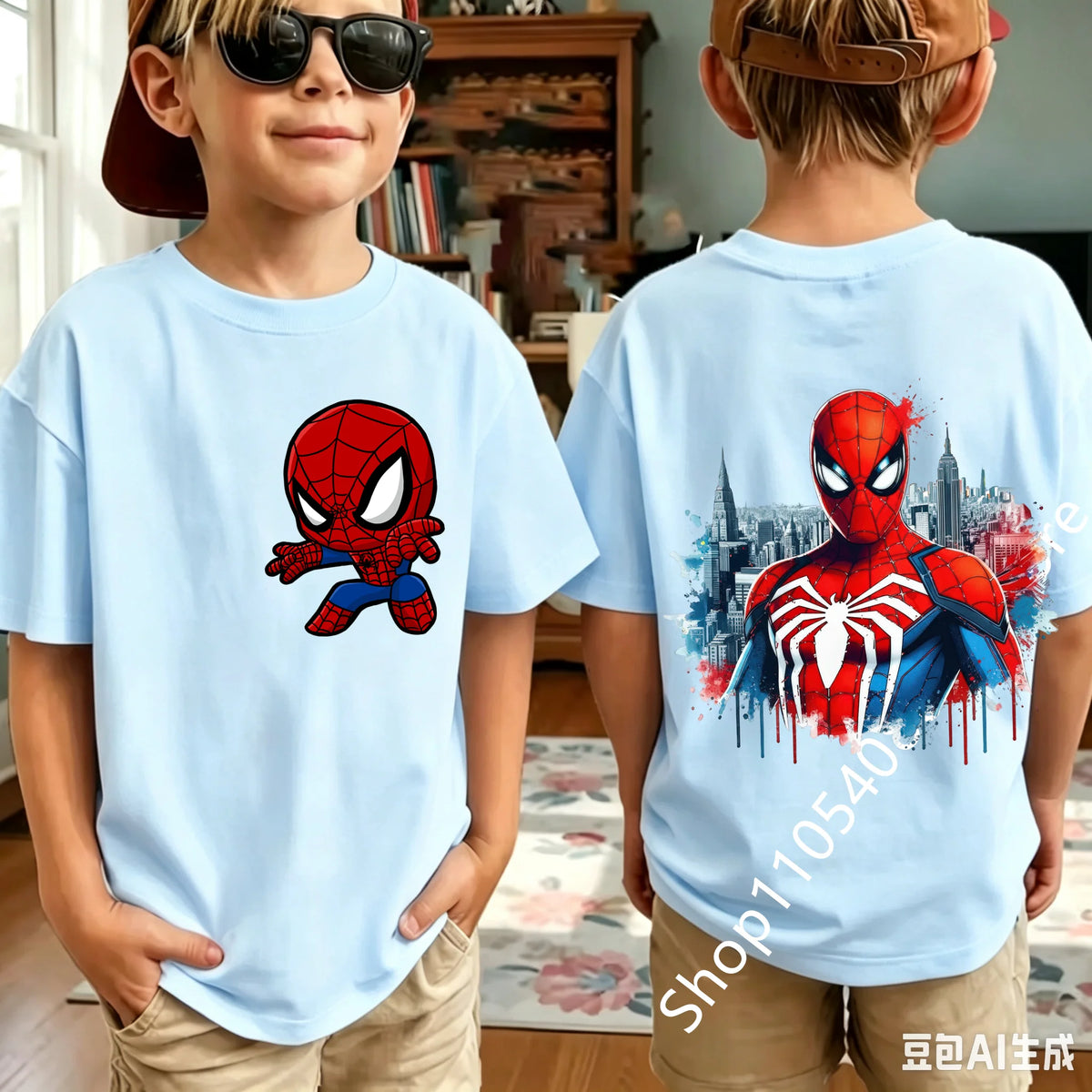 2026 Summer Spider Children's T Shirt Breathable Fabric Classic Character Patterns in A Cute Style Suitable Daily Playwear