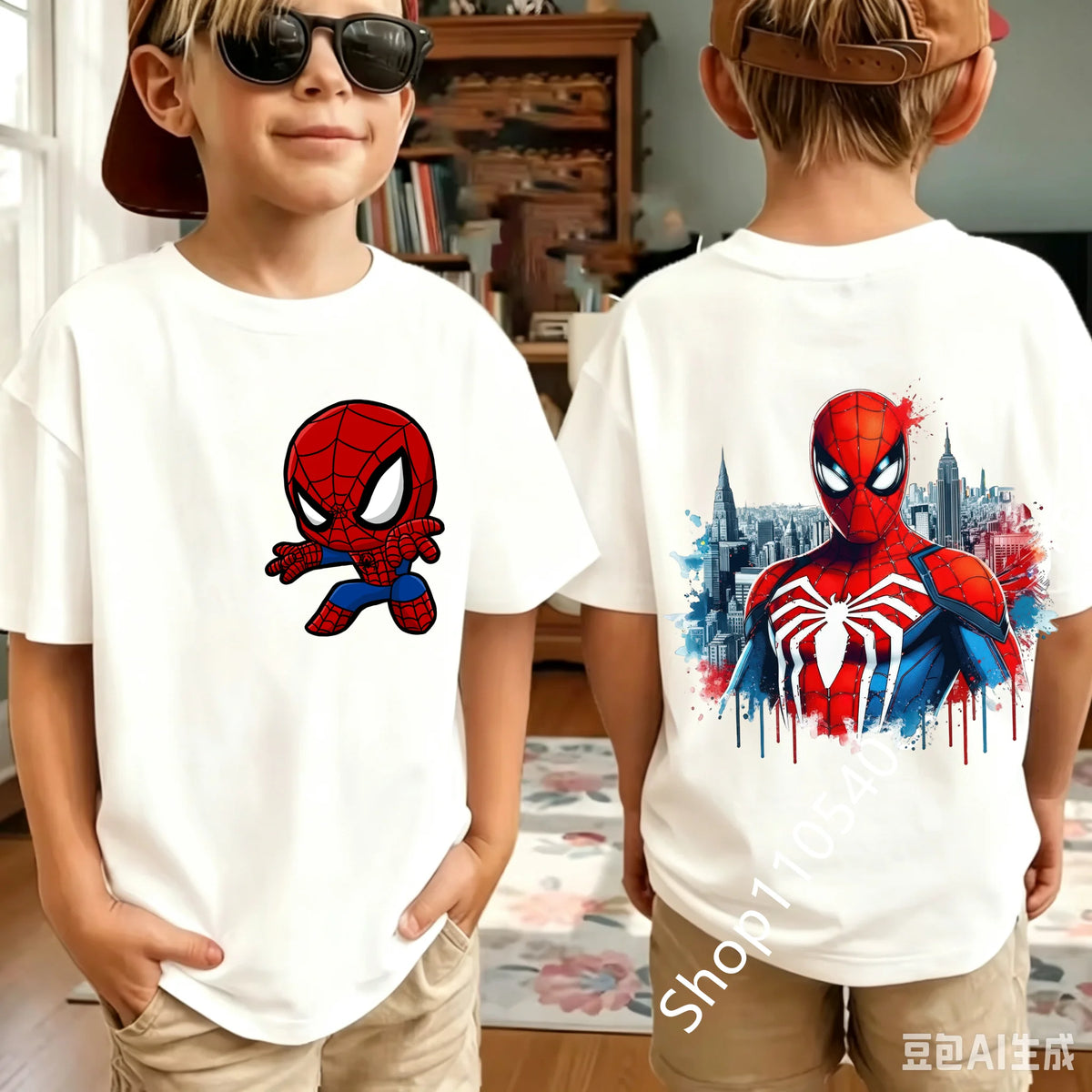 2026 Summer Spider Children's T Shirt Breathable Fabric Classic Character Patterns in A Cute Style Suitable Daily Playwear