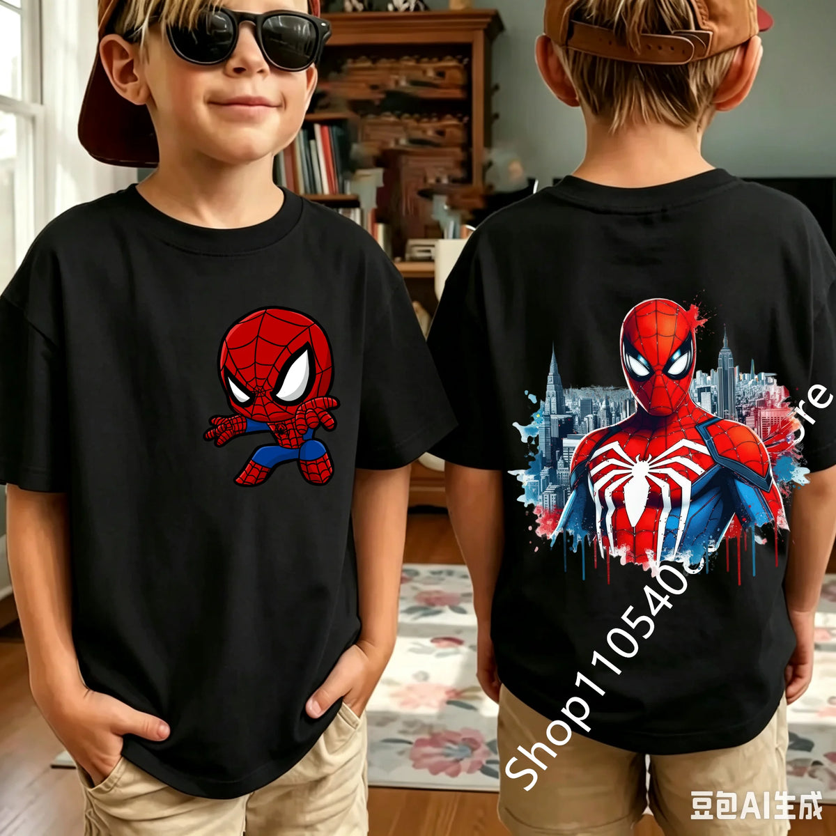 2026 Summer Spider Children's T Shirt Breathable Fabric Classic Character Patterns in A Cute Style Suitable Daily Playwear