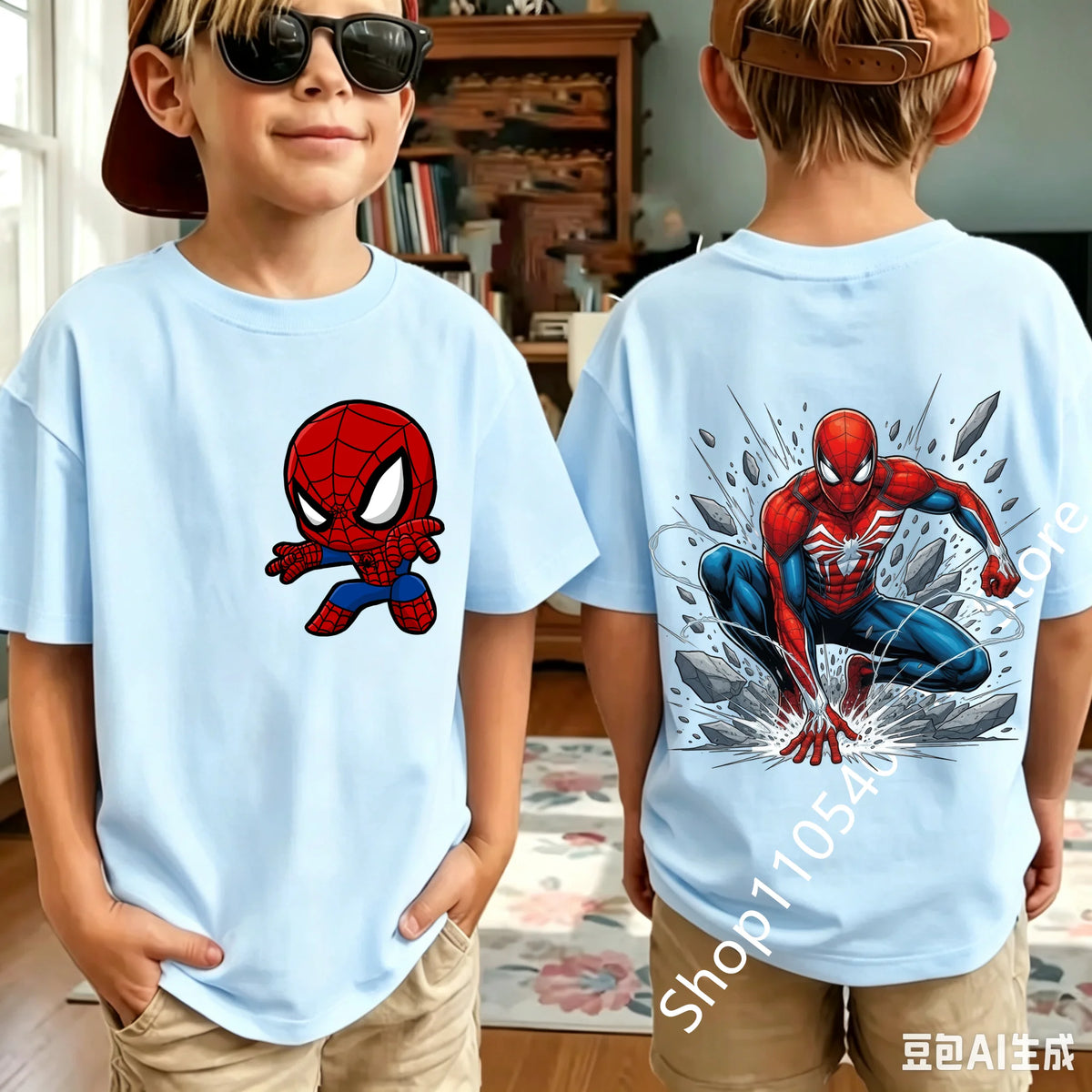 2026 Summer Spider Children's T Shirt Breathable Fabric Classic Character Patterns in A Cute Style Suitable Daily Playwear